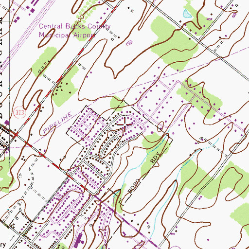 Topographic Map of Maplewood, PA