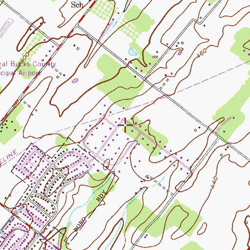 Topographic Map of Buttonwood Glen, PA