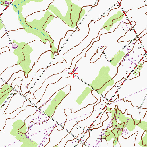 Topographic Map of Woodfield, PA