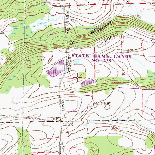 Topographic Map of State Game Lands Number 239, PA