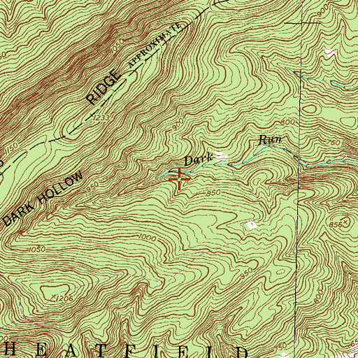 Topographic Map of Dark Hollow Trail, PA