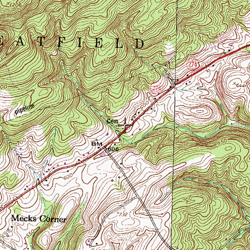 Topographic Map of Evangelical United Brethren Church, PA