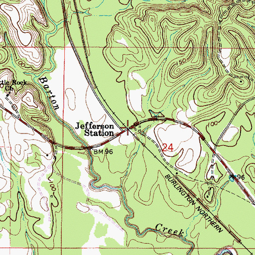 Topographic Map of Jefferson Station, AL