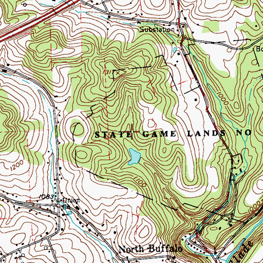 Topographic Map of State Game Lands Number 247, PA