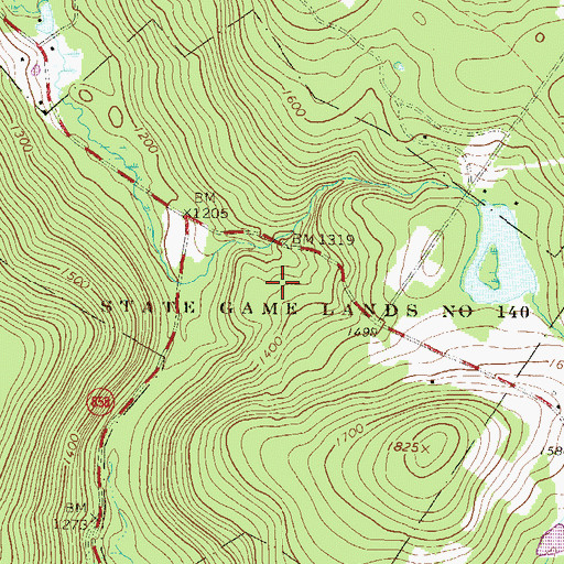 Topographic Map of State Game Lands Number 140, PA