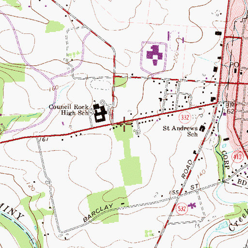 Topographic Map of Shiri Ami Synogog, PA