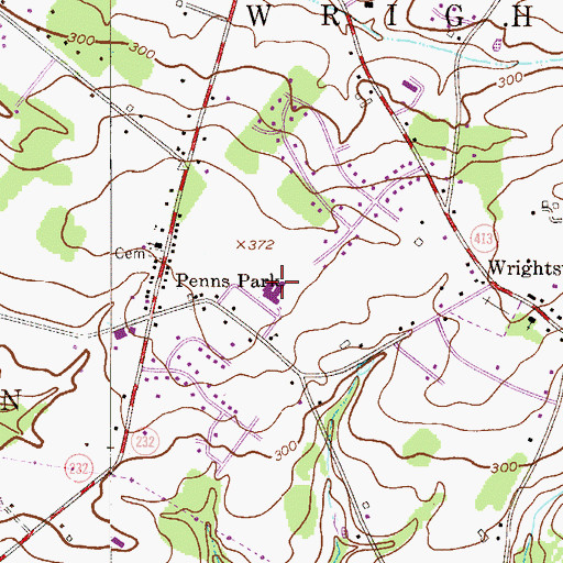 Topographic Map of Wrightstone Elementary School, PA