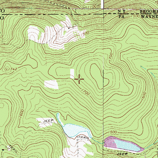 Topographic Map of State Game Lands Number 299, PA