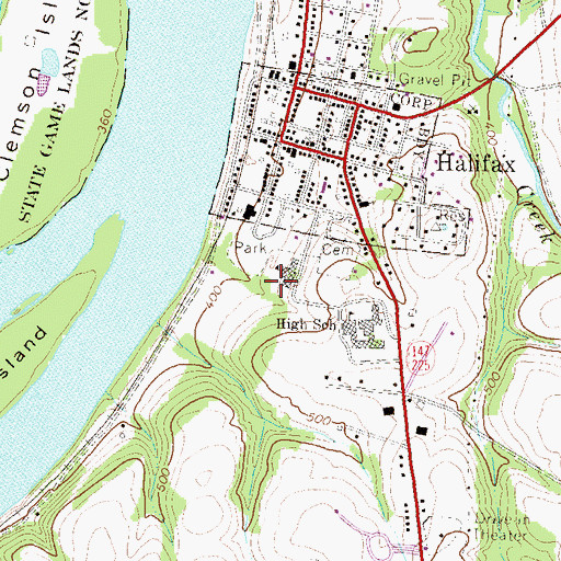 Topographic Map of Halifax Area Elementary School, PA