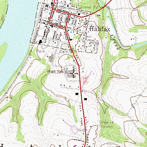 Topographic Map of Halifax Area High School, PA