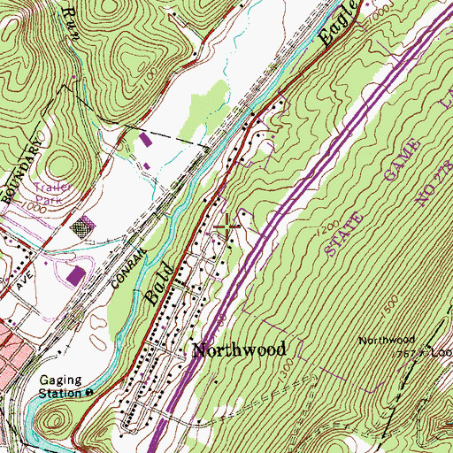 Topographic Map of McKenrick Mills, PA