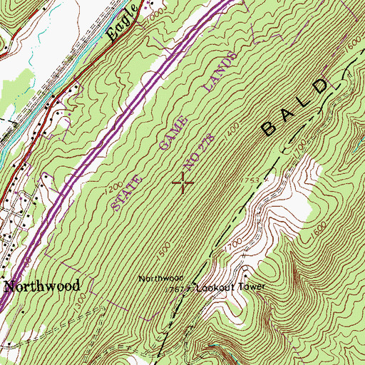Topographic Map of Tyrone Hospital Radio Tower, PA