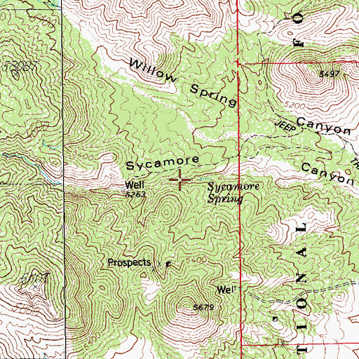 Topographic Map of Sycamore Spring, AZ
