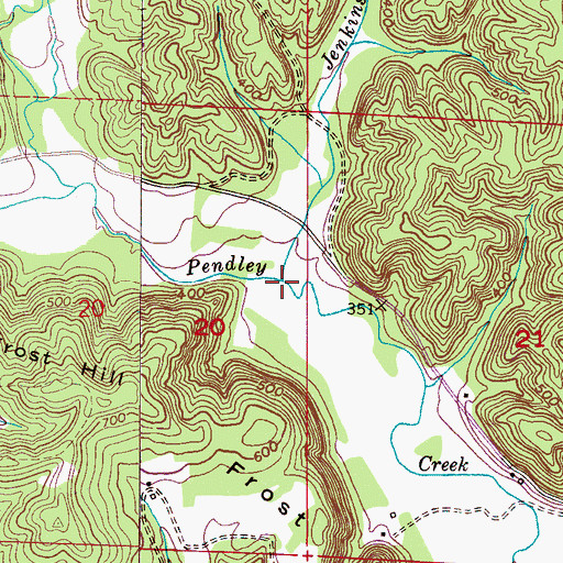 Topographic Map of Jenkins Branch, AL