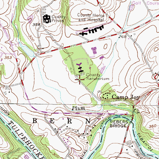 Topographic Map of Berks County Sanatorium, PA