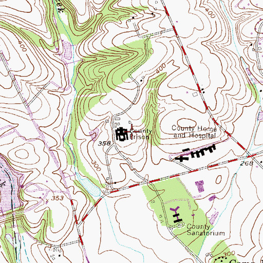 Topographic Map of Berks County Prison, PA