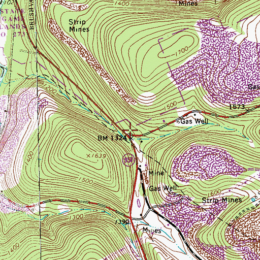 Topographic Map of State Game Lands Number 273, PA