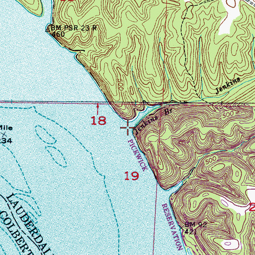 Topographic Map of Jenkins Branch, AL