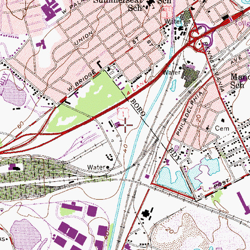 Topographic Map of East Side, PA