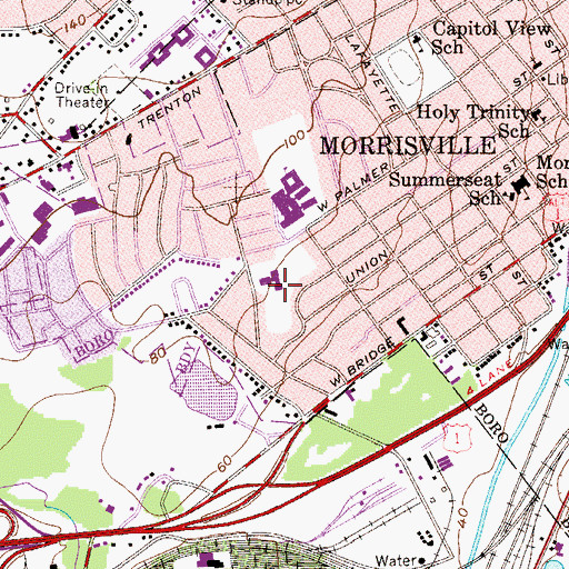 Topographic Map of Grandview Elementary School, PA
