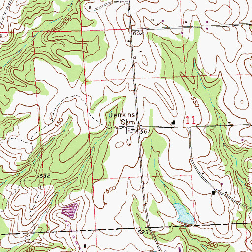 Topographic Map of Jenkins Cemetery, AL