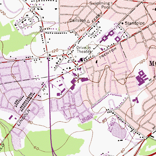 Topographic Map of Pennsbury Plaza, PA