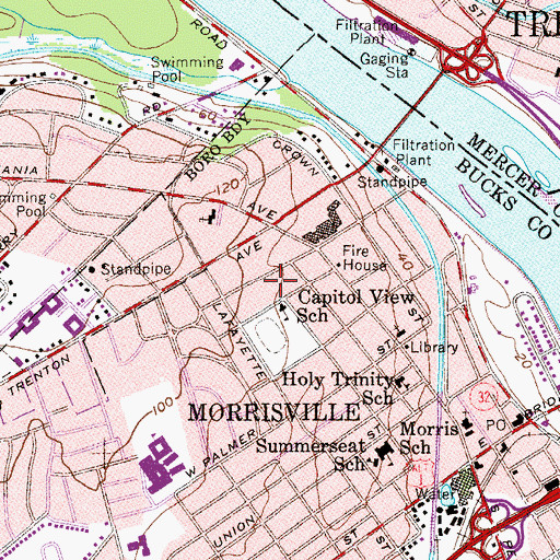 Topographic Map of Capital View, PA
