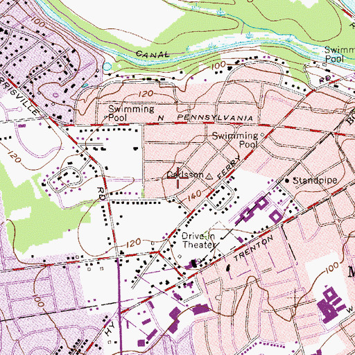 Topographic Map of Morris Heights, PA