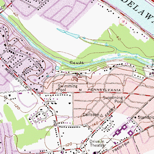 Topographic Map of West Acres, PA