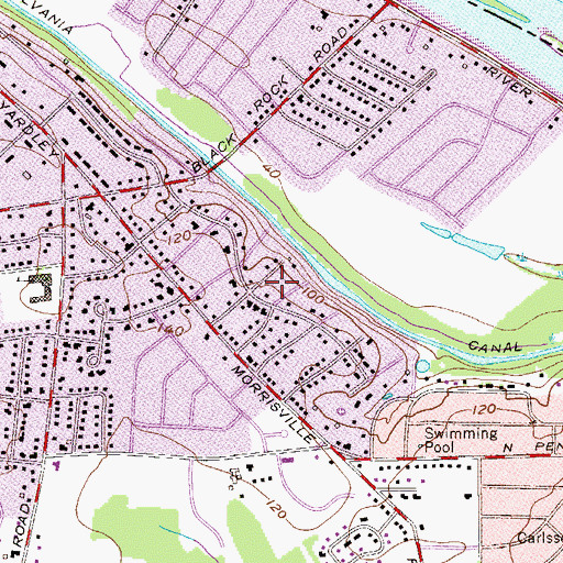 Topographic Map of Westover, PA