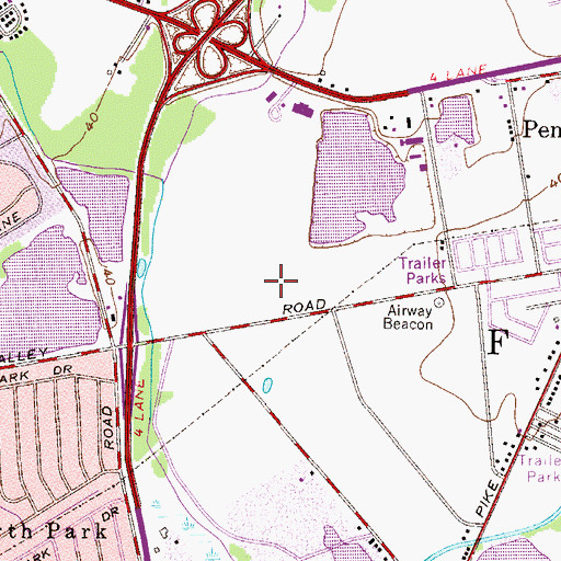 Topographic Map of Cedar Lake Trailer Park, PA