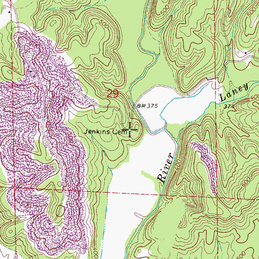 Topographic Map of Jenkins Cemetery, AL