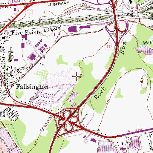Topographic Map of Village of Nottingham, PA