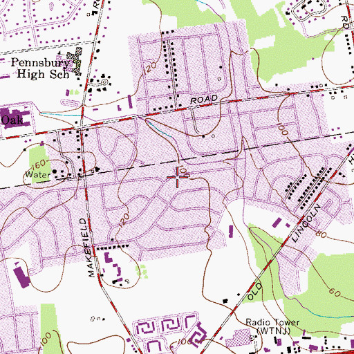 Topographic Map of Pennsbury Heights, PA