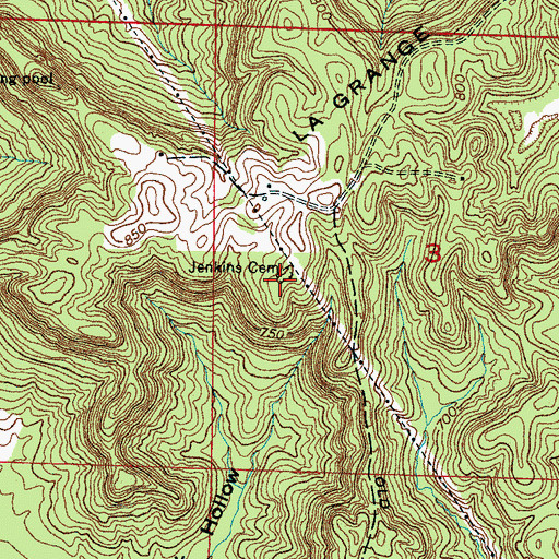 Topographic Map of Jenkins Cemetery, AL