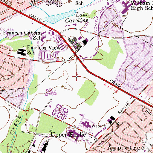Topographic Map of Fairbridge, PA
