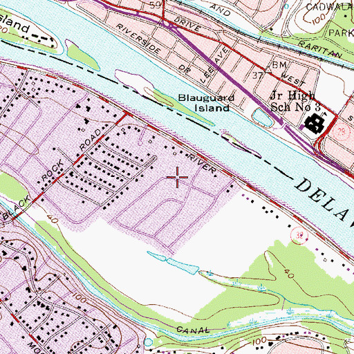 Topographic Map of Park Town Estates, PA