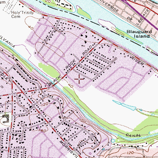 Topographic Map of River Glen, PA