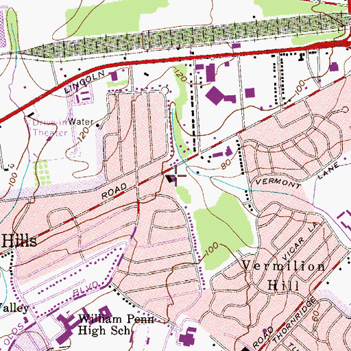 Topographic Map of The Childrens Home of Bucks County, PA