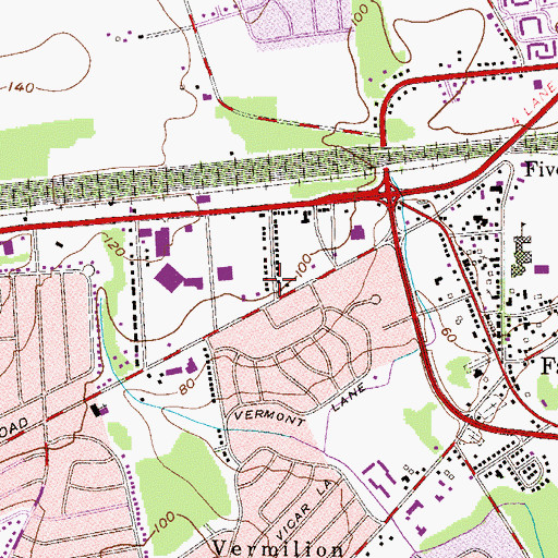 Topographic Map of Fallsington Highlands, PA