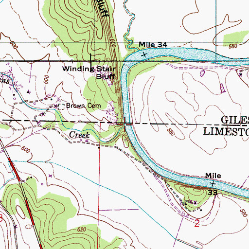 Topographic Map of Jenkins Creek, AL