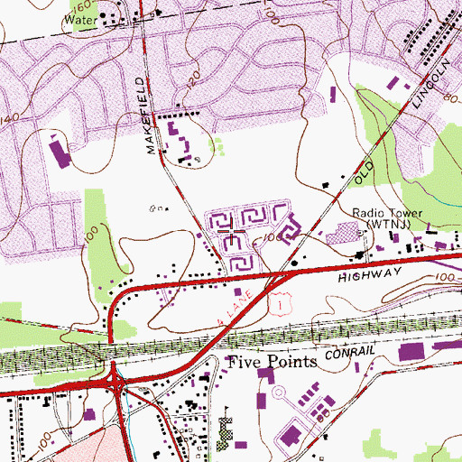 Topographic Map of Penn Park, PA