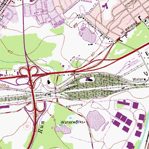 Topographic Map of Clover Shopping Center, PA