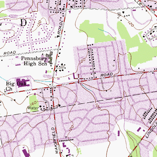 Topographic Map of Saint John the Evangelist Church, PA