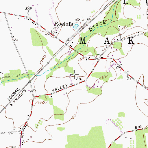 Topographic Map of Yardley Meadows, PA