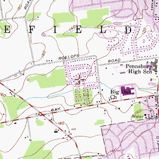 Topographic Map of Milford Manor, PA