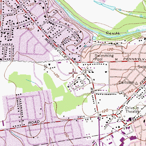 Topographic Map of Hickory Hills, PA