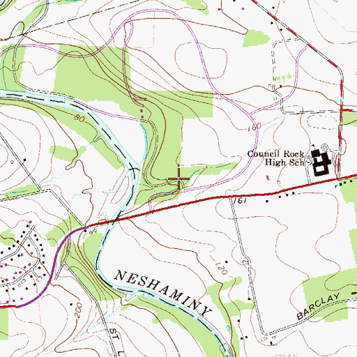 Topographic Map of Spring Garden, PA