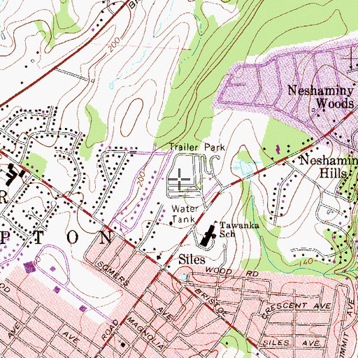 Topographic Map of Eastern Dawn Mobile Home Park, PA
