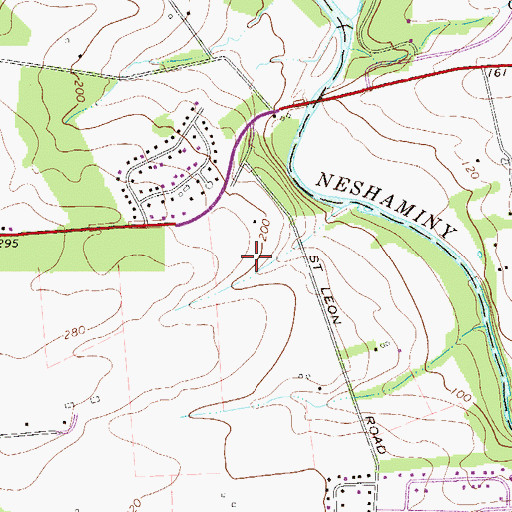 Topographic Map of Hampton Estates, PA